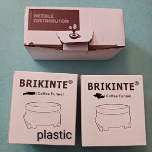 Coffee Espresso Tools: Needle Distributor w/ Needles, 2 Plastic Dosing Funnels